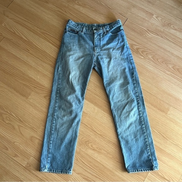 Vintage New York & Co. Light Denim Straight Leg Jeans 10 Petite - Picture 1 of 10